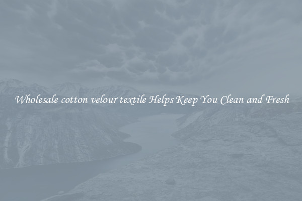 Wholesale cotton velour textile Helps Keep You Clean and Fresh