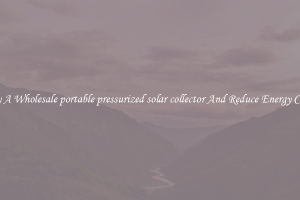Buy A Wholesale portable pressurized solar collector And Reduce Energy Costs