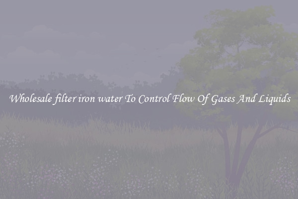 Wholesale filter iron water To Control Flow Of Gases And Liquids