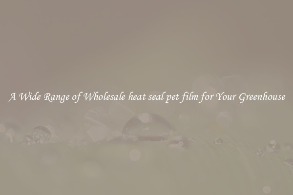A Wide Range of Wholesale heat seal pet film for Your Greenhouse